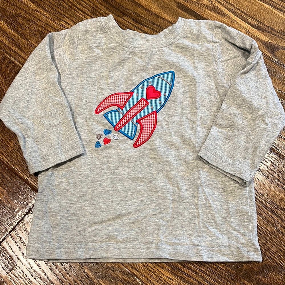 Long sleeve Valentine rocket shirt - 24m